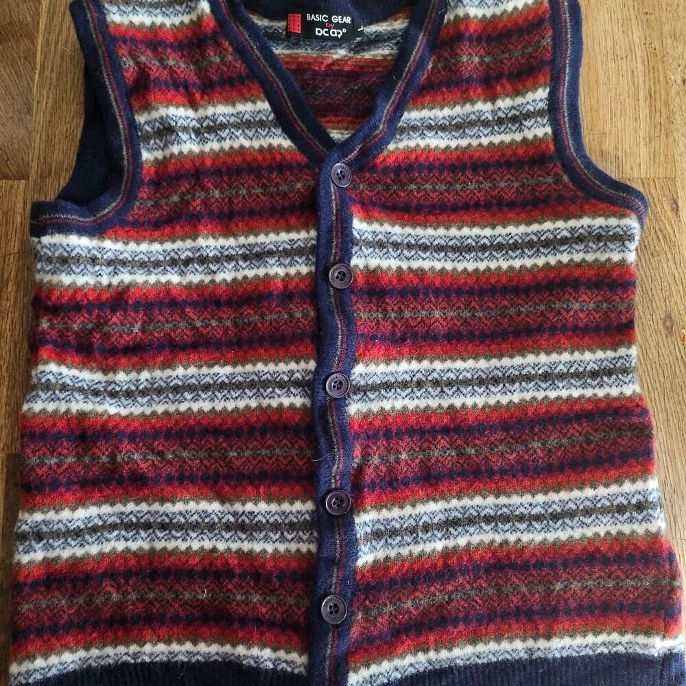 Vintage Woolmark Amber knitting Women's Multi Wool Vest Natural Grainola